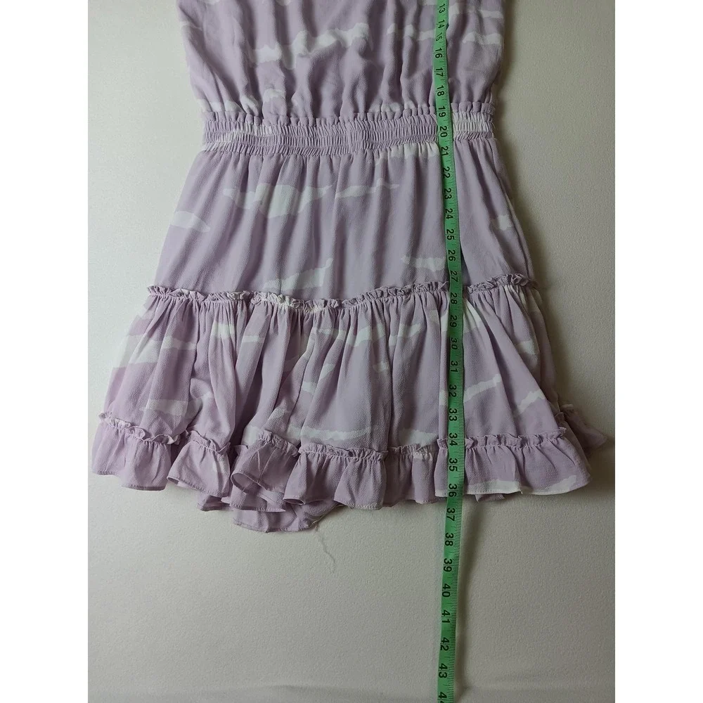 Buddy Love Dress Womens Medium Purple Tie Dye Ruffle Chiffon Sundress Lined - Picture 3 of 7